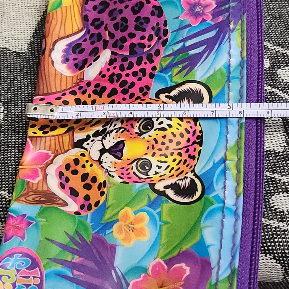 Vintage Lisa Frank Hunter Leopard Vinyl Zippered Pencil Pouch Case 7.5